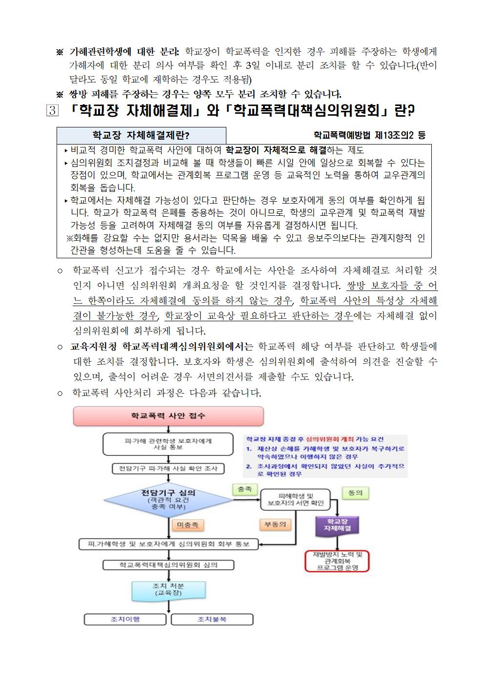 2022년 학교폭력 사안처리 학부모(보호자) 안내 가정통신문002